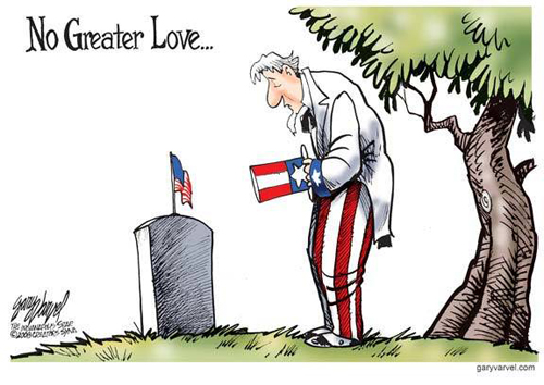 Memorial Day cartoon - remember the fallen heroes